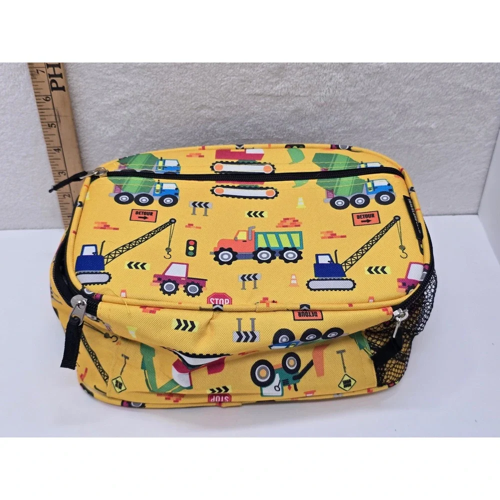Travelers Club‎ Kids Yellow Construction Truck Insulated Lunch Bag